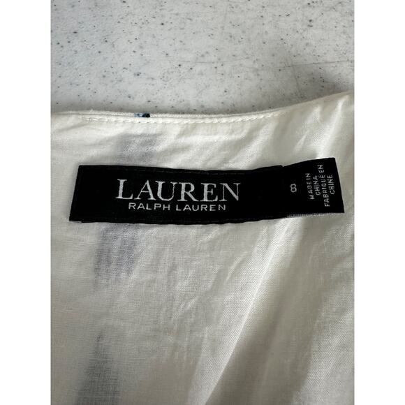 Lauren Ralph Lauren Black Label Sz 8 Handkerchief Maxi Dress 100% Linen Lined B1 - Picture 6 of 8